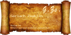 Gerlach Zsaklin névjegykártya